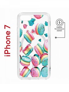 Чехол на iPhone 7, 8, SE 2020 2022 MagSafe Kruche Print Макарон противоударный с магнитом КruЧЕ