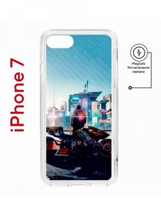Чехол на iPhone 7, 8, SE 2020 2022 MagSafe Kruche Print Киберпанк с магнитом КruЧЕ
