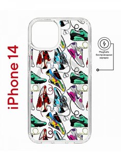 Чехол на iPhone 14 MagSafe Kruche Print Кроссы Nike Air Max противоударный с магнитом КruЧЕ
