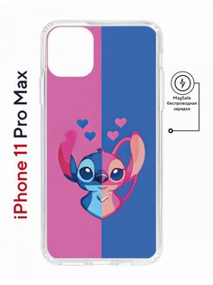 Чехол на iPhone 11 Pro Max MagSafe с принтом Kruche Print СТИЧ противоударный с магнитом КruЧЕ