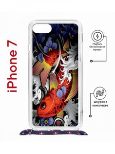 Чехол на iPhone 7/8/SE 2020,2022 MagSafe Kruche Print Кои с магнитом, со шнурком КruЧЕ