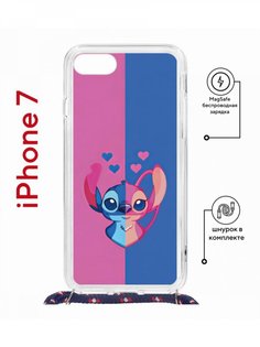 Чехол на iPhone 7/8/SE 2020,2022 MagSafe Kruche Print СТИЧ с магнитом, со шнурком КruЧЕ