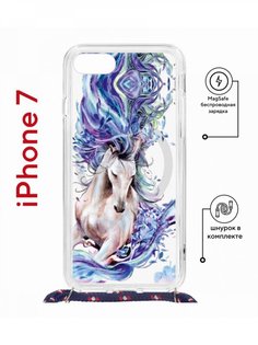 Чехол на iPhone 7/8/SE 2020,2022 MagSafe Kruche Print Грация с магнитом, со шнурком КruЧЕ