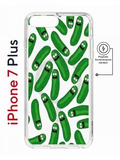 Чехол на iPhone 7 Plus/8 Plus MagSafe Kruche Print Огурчик Рик противоударный с магнитом КruЧЕ