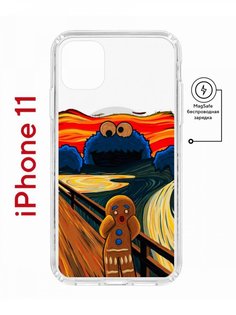 Чехол на iPhone 11 MagSafe с принтом Kruche Print Cookie Scream противоударный с магнитом КruЧЕ