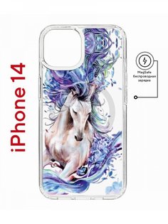 Чехол на iPhone 14 MagSafe с принтом Kruche Print Грация противоударный с магнитом КruЧЕ