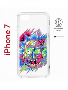 Чехол на iPhone 7, 8, SE 2020 2022 MagSafe Kruche Print Многоликий Рик с магнитом КruЧЕ