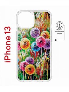 Чехол на iPhone 13 MagSafe с принтом Kruche Print Одуванчики противоударный с магнитом КruЧЕ