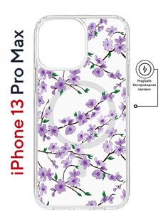 Чехол на iPhone 13 Pro Max MagSafe с принтом Kruche Print Сакура противоударный с магнитом КruЧЕ