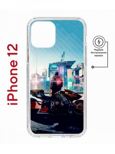 Чехол на iPhone 12/12 Pro MagSafe с принтом Kruche Print Киберпанк с магнитом КruЧЕ