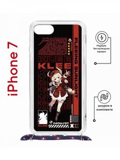 Чехол на iPhone 7/8/SE 2020,2022 MagSafe Kruche Print Klee Genshin с магнитом, со шнурком КruЧЕ