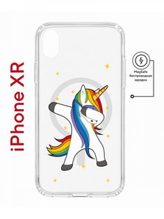 Чехол на iPhone XR MagSafe с принтом Kruche Print Единорожка противоударный с магнитом КruЧЕ