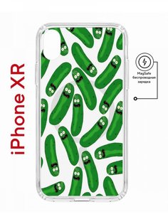 Чехол на iPhone XR MagSafe с принтом Kruche Print Огурчик Рик противоударный с магнитом КruЧЕ