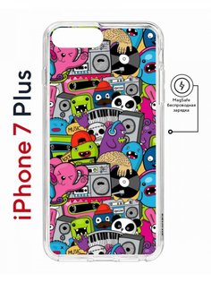 Чехол на iPhone 7 Plus/8 Plus MagSafe Kruche Print Monsters music с магнитом КruЧЕ