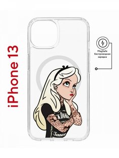 Чехол на iPhone 13 MagSafe с принтом Kruche Print Tattoo Girl противоударный с магнитом КruЧЕ