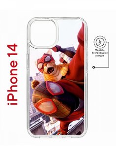 Чехол на iPhone 14 MagSafe с принтом Kruche Print Человек паук противоударный с магнитом КruЧЕ