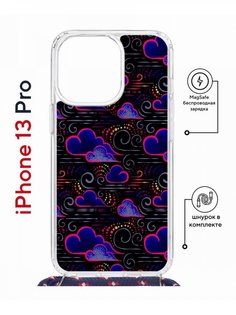 Чехол на iPhone 13 Pro MagSafe с принтом Kruche Print Dreams с магнитом, со шнурком КruЧЕ