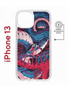 Чехол на iPhone 13 MagSafe с принтом Kruche Print Японская змея противоударный с магнитом КruЧЕ