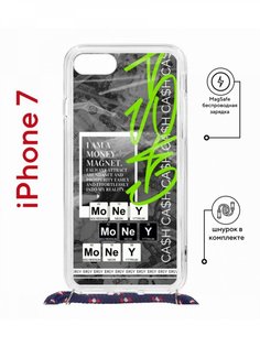 Чехол на iPhone 7/8/SE 2020,2022 MagSafe Kruche Print Money Easy с магнитом, со шнурком КruЧЕ