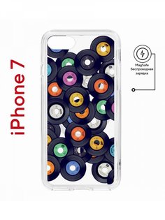 Чехол на iPhone 7, 8, SE 2020 2022 MagSafe Kruche Print Виниловые пластинки с магнитом КruЧЕ