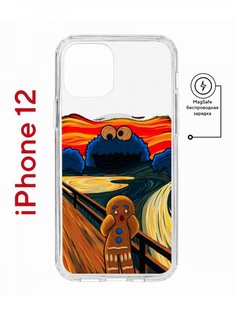 Чехол на iPhone 12/12 Pro MagSafe с принтом Kruche Print Cookie Scream с магнитом КruЧЕ