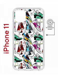 Чехол на iPhone 11 MagSafe с принтом Kruche Print Кроссы Nike Air Max с магнитом КruЧЕ