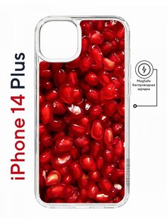 Чехол на iPhone 14 Plus MagSafe с принтом Kruche Print Гранат противоударный с магнитом КruЧЕ