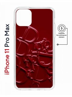 Чехол на iPhone 11 Pro Max MagSafe с принтом Kruche Print Dior противоударный с магнитом КruЧЕ