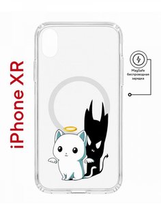 Чехол на iPhone XR MagSafe с принтом Kruche Print Angel Demon противоударный с магнитом КruЧЕ
