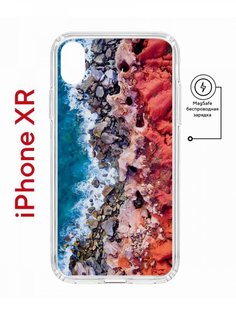 Чехол на iPhone XR MagSafe с принтом Kruche Print Морской берег противоударный с магнитом КruЧЕ