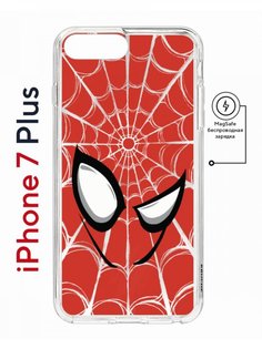 Чехол на iPhone 7 Plus/8 Plus MagSafe Kruche Print Человек-Паук красный с магнитом КruЧЕ
