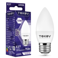Лампа светодиодная Tokov Electric свеча матовая 10w цоколь E27 естественный свет