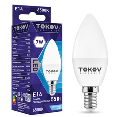 Лампа светодиодная Tokov Electric свеча матовая 7w цоколь E14 холодный свет