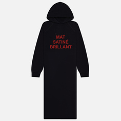 Женская толстовка Maison Margiela MM6 Mat Satine Brillant Long Hoodie, цвет чёрный, размер XS