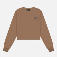 Женский лонгслив RIPNDIP Lord Nermal Cropped, цвет бежевый, размер S
