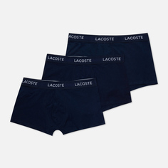 Комплект мужских трусов Lacoste Underwear 3-Pack Iconic Waist Logo, цвет синий, размер XXL