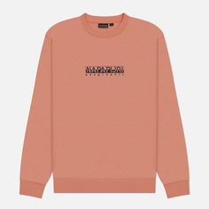 Мужская толстовка Napapijri Box Crew Neck Loose Fit, цвет розовый, размер XL