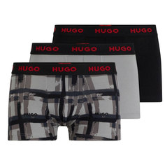 Medium Grey 3-Pack Logo Waistband Trunk Hugo Boss