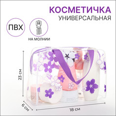 Косметичка на молнии, цвет фиолетовый No Brand