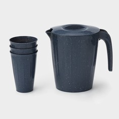 Набор для пикника sugar&amp;spice stone, 4 предмета: кувшин 1,9 л, 3 стакана 0,35 л No Brand