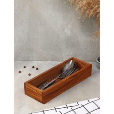 Подставка для столовых приборов и специй adelica, 27×10×5 см, дуб
