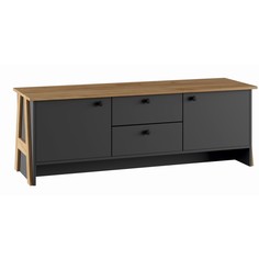 Тумба под тв теодора, 1440х421х500, графит/крафт золотой No Brand