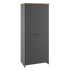 Шкаф двухдверный теодора, 954х523х2100, графит/крафт золотой No Brand