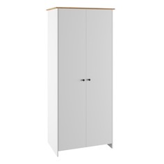 Шкаф двухдверный теодора, 954х523х2100, белый/крафт золотой No Brand