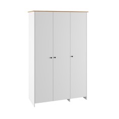 Шкаф трехдверный теодора, 1394х523х2100, белый/крафт золотой No Brand