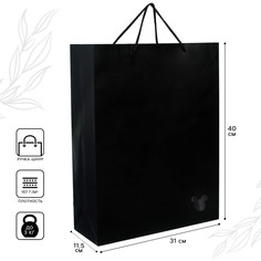 Пакет ламинированный вертикальный, 31 х 40 х 11,5 см, черный, микки маус Disney
