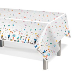 Скатерть одноразовая, маленькие истории, 120*180 см, 1 шт. No Brand