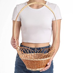Корзина с веерообразной ручкой, d=27, 51см No Brand