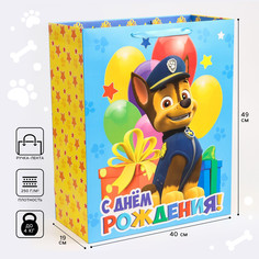 Пакет ламинированный вертикальный, 40 х 49 х 19 см PAW Patrol