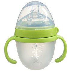 Бутылочка для кормления m&amp;b, шг ø70мм, 150мл., с ручками, силиконовая колба, цвет зеленый Mum&Baby